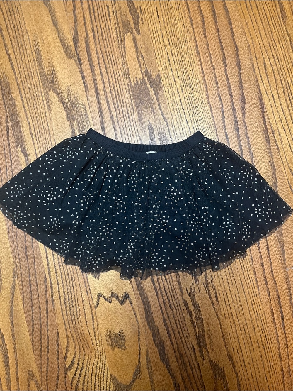 OshKosh B'gosh Black Tulle Skater Skirt with Gold Dot Accents